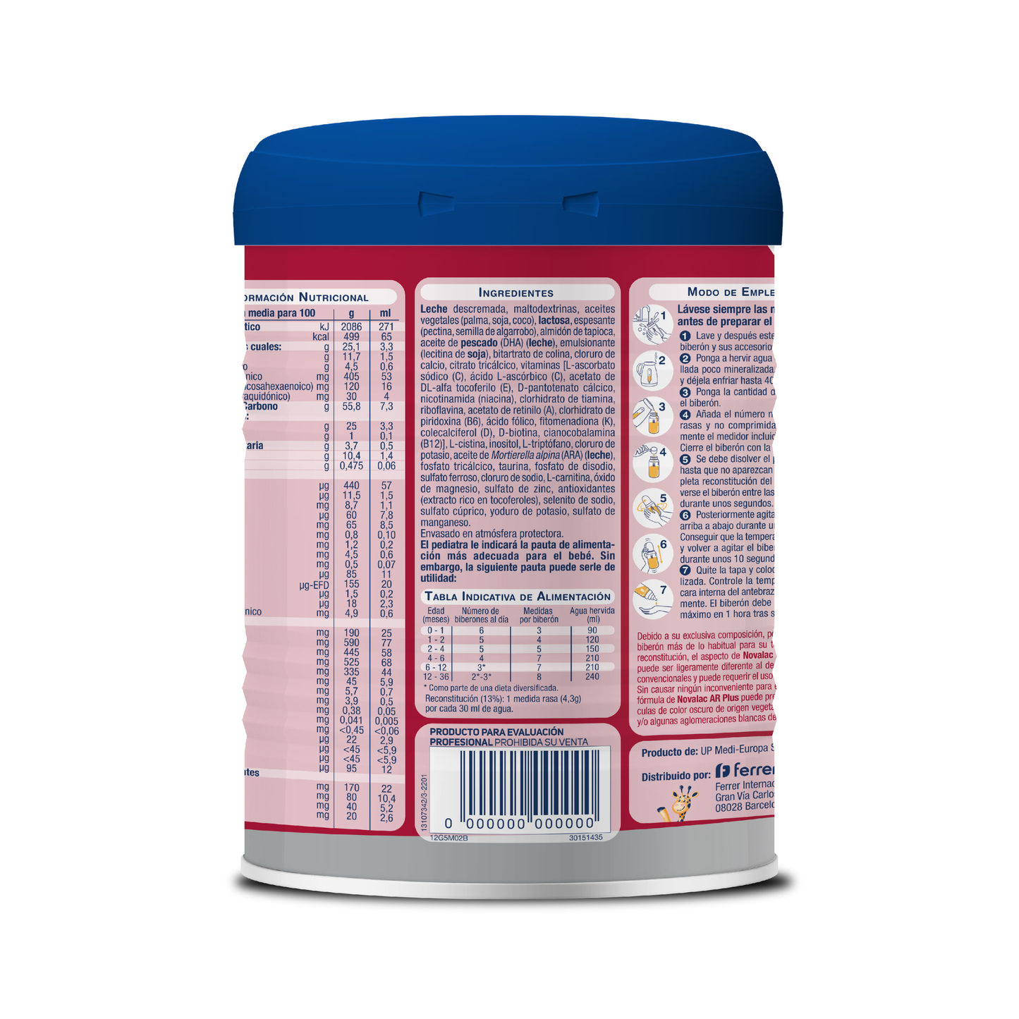 Novalac AR Plus Antiregurjitaciones 0-36 meses, 800g