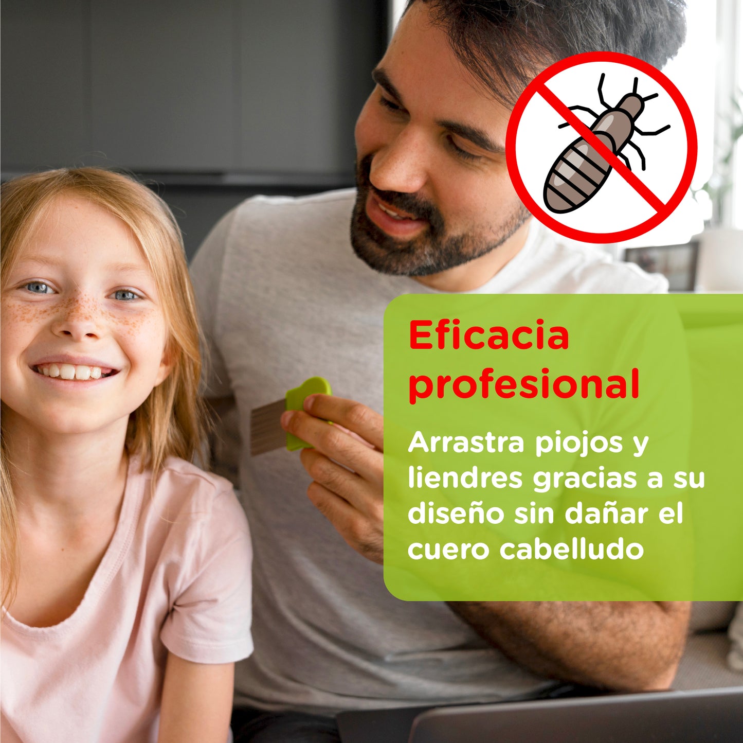 Lendrera Estriada para eliminación eficaz sin tirones - OTC Antipiojos