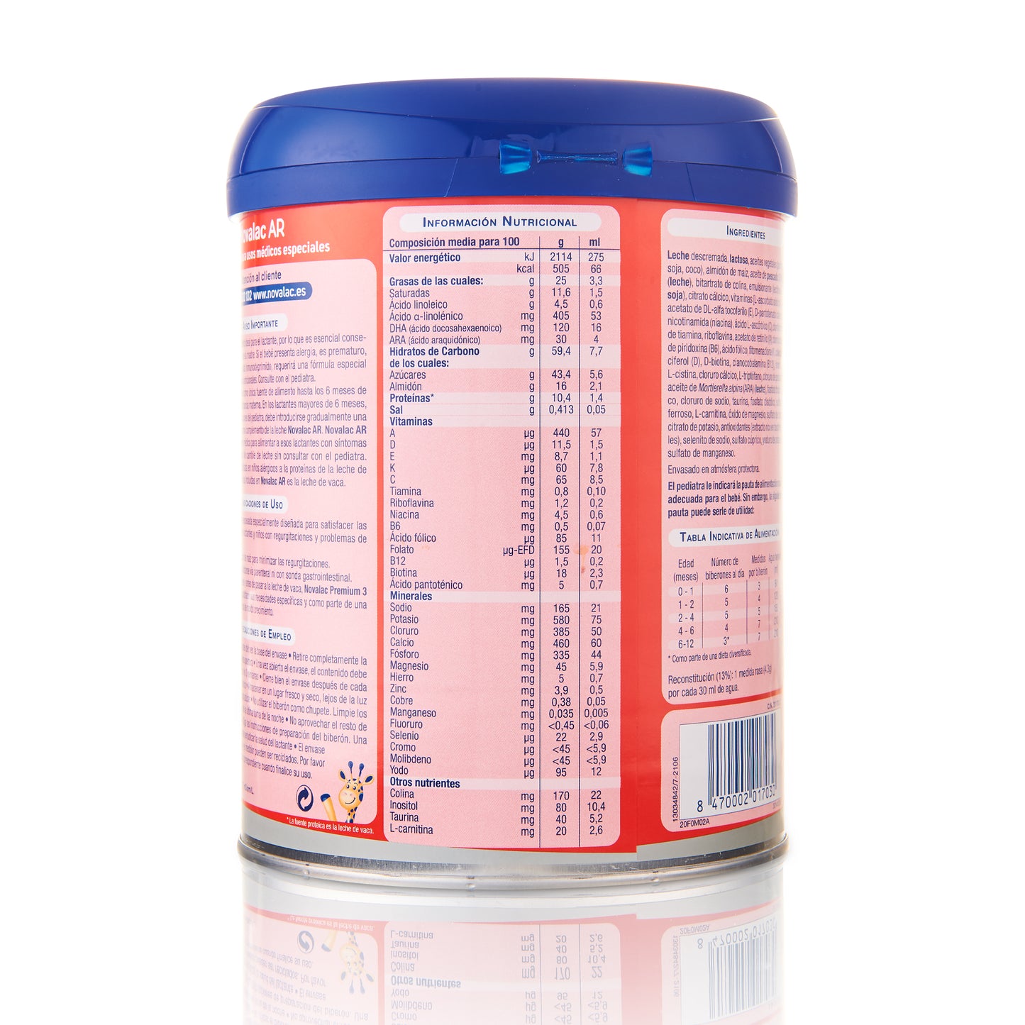 Novalac AR Antiregurgitaciones y antireflujo 0- 12 meses - 800 gr.