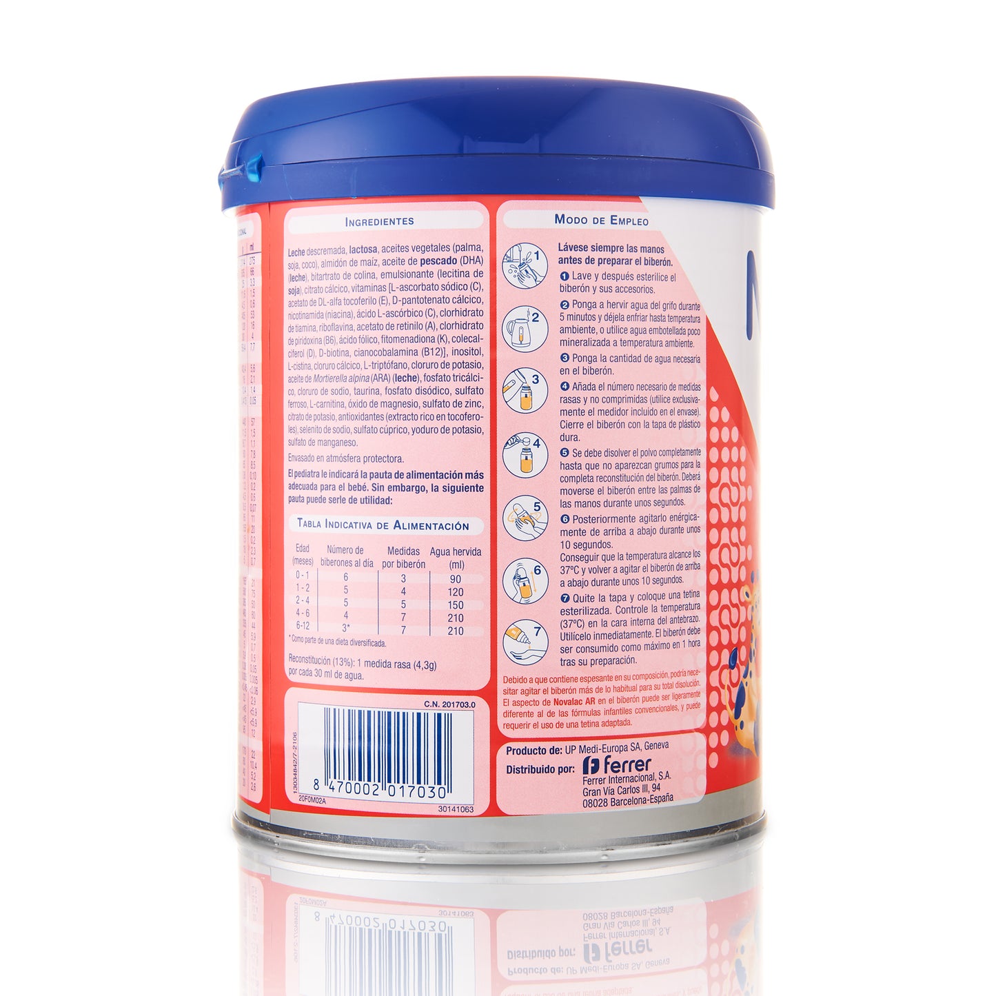 Novalac AR Antiregurgitaciones y antireflujo 0- 12 meses - 800 gr.