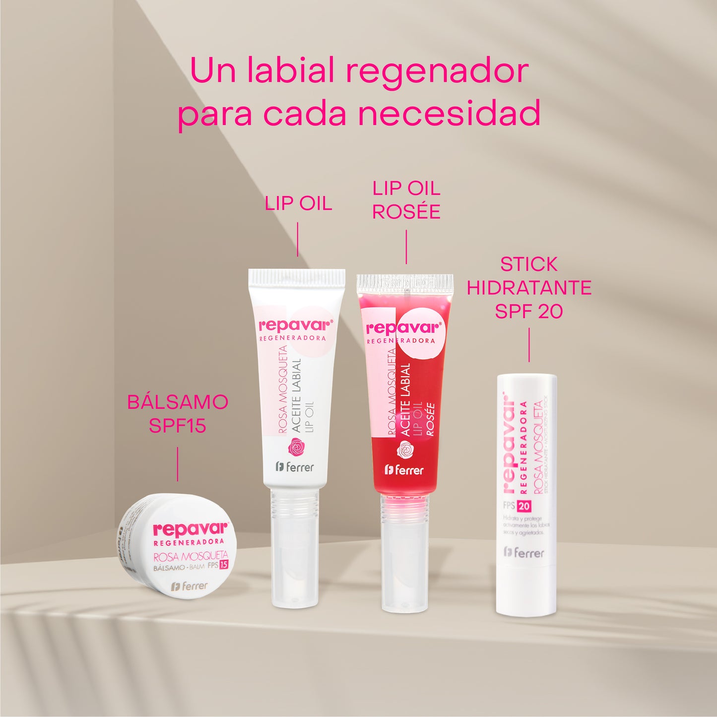 Regeneradora Lip Oil Aceite Labial con Rosa Mosqueta tono rosée - Nutre y Regenera, efecto gloss
