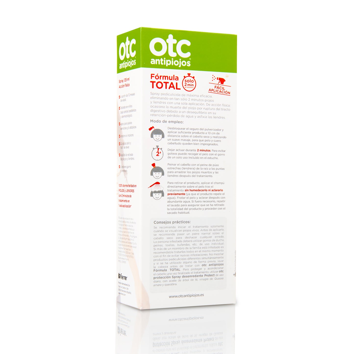 Spray Antipiojos Fórmula Total - Eficaz en 2 Minutos - OTC Antipiojos