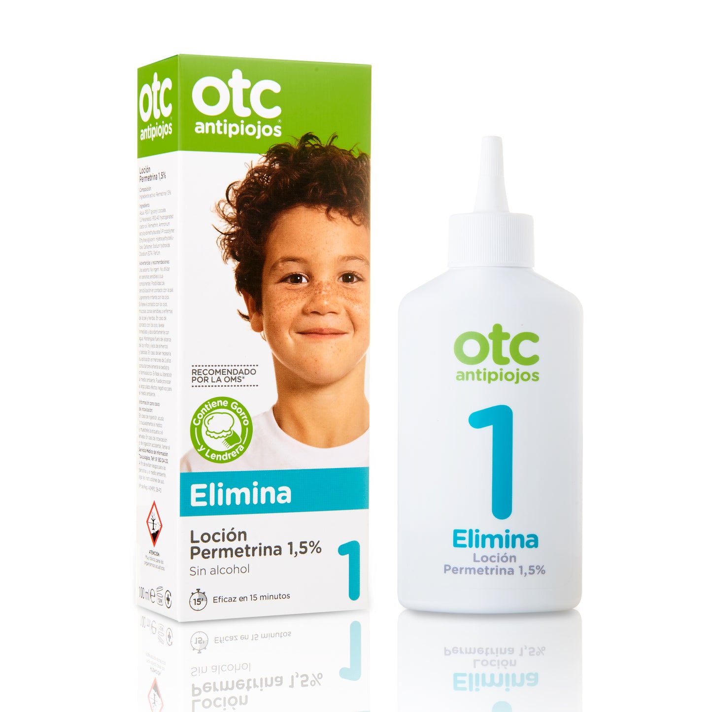 OTC Antipiojos Permet Loción 1,5% - Elimina en 15 minutos - 100 ml