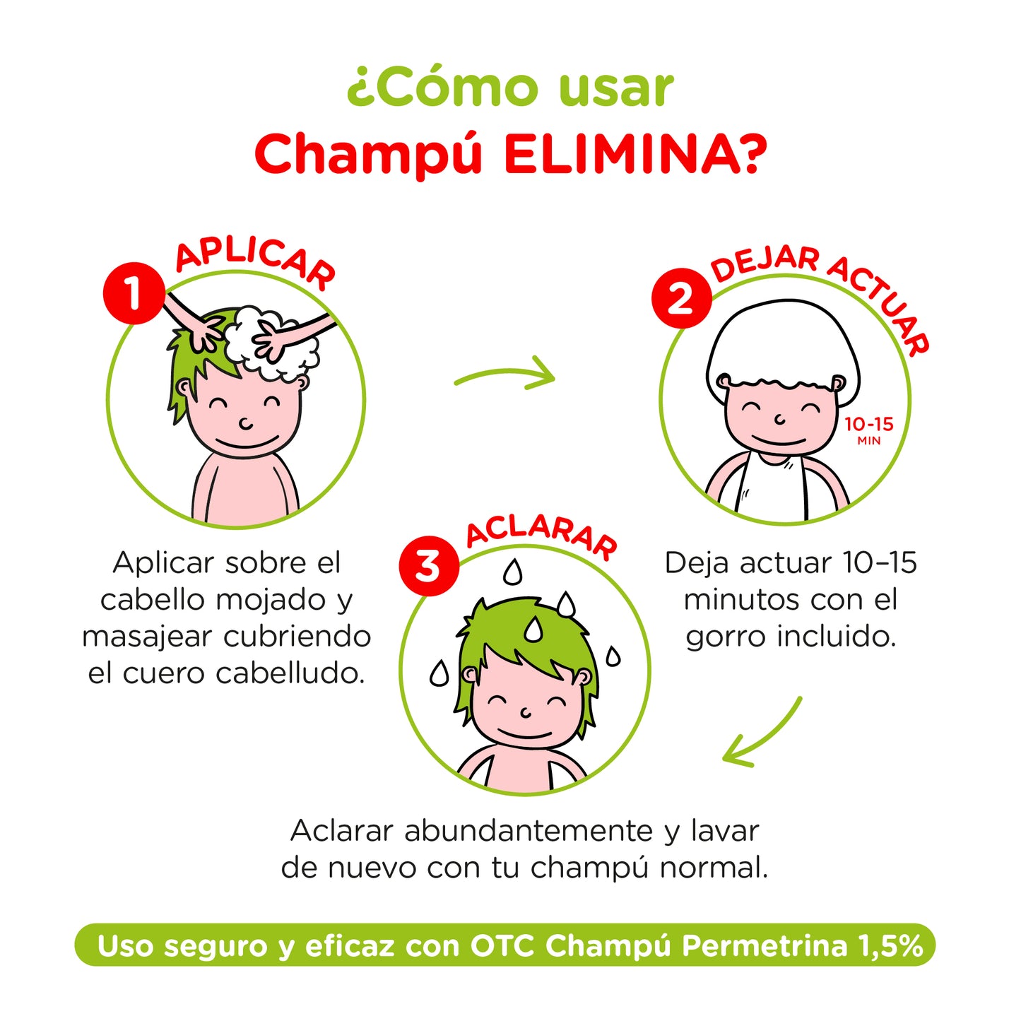 Champú Permetrina 1,5% - OTC Antipiojos  - Eficaz en 15 Minutos - 125ml