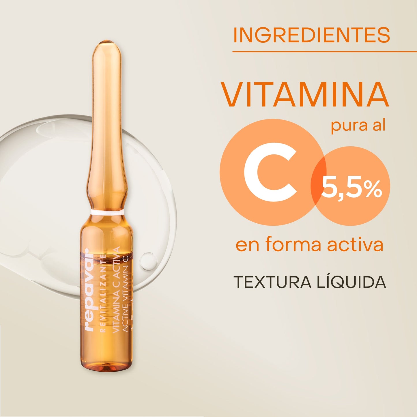 Revitalizante ampollas Vitamina C Activa - Prevención diaria antiedad, de signos de fatiga y aporta luminosidad