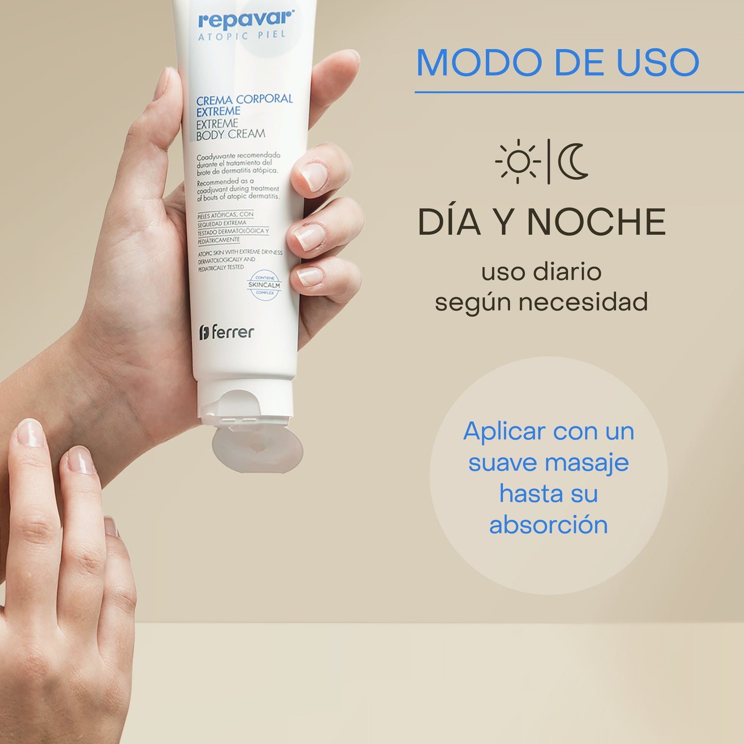 Atopic Piel Crema Corporal Extrem trata el brote de atopía, alivia el picor y refuerza barrera cutánea