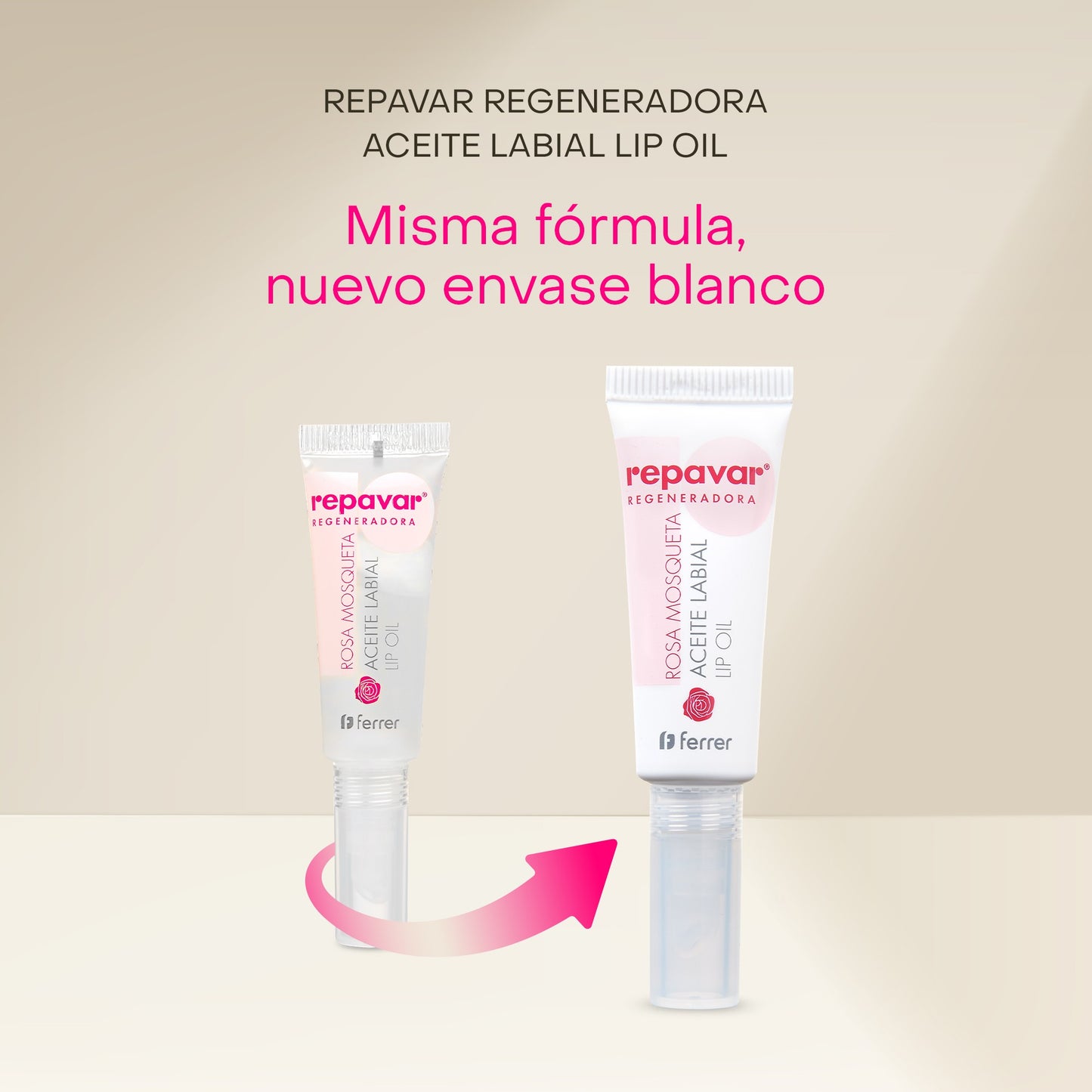 Regeneradora Lip Oil Aceite Labial con Rosa Mosqueta tono natural - Nutre y Regenera, efecto gloss
